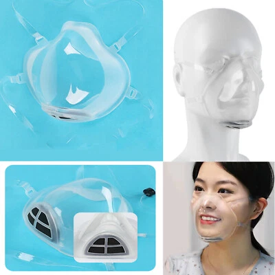 1/3pcs Anti-fog Clear Face Mask Mouth Shield Reusable Durable TPU Transparent - Image 1 of 4