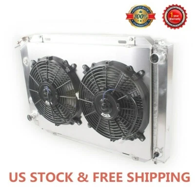 Ventiladores de radiador y cubierta de aluminio de 3 filas para Lincoln Continental 82-87/84-92 Mark VII Foto 1 de 4