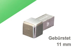 11mm Ecke Edelstahl Gebürstet FUCHS Fliesenschiene Quadratprofil - Bild 1 von 2