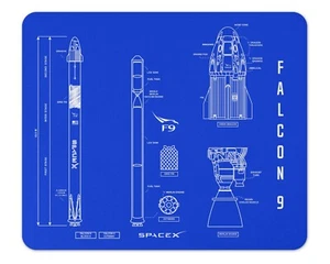 Almohadilla de ratón Falcon 9 azul 1/8 de grosor - Imagen 1 de 1