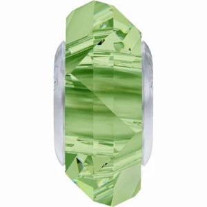 Swarovski European Fit Bracelet Charm BeCharmed Fortune Bead Peridot 14mm - Picture 1 of 3