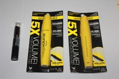Wet n Wild 2x MegaVolume Mascara  C138 + Lip Color 882A Lot of 3 Sealed - Image 1 of 2