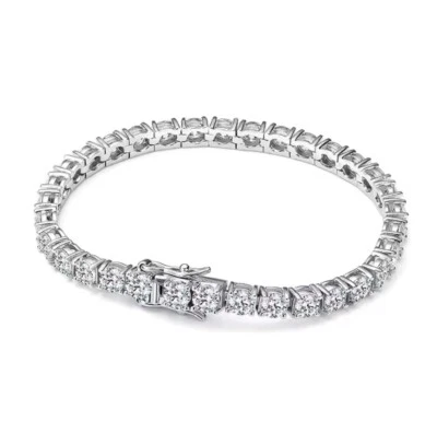 3ct Tennis Bracelet White Gold Diamond Test Pass VVS1/D Lab-Created 20cm LED Box - Image 1 of 2