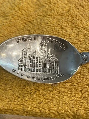 Cuchara de recuerdo de oficina de correos Pittsburg Pittsburgh Pennsylvania (S113) Foto 1 de 4