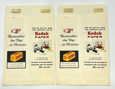 Lote de 2 sobres de papel negativos impresiones de desarrollo de películas Kodak vintage sin usar Foto 1 de 4