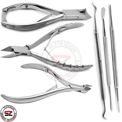 SLITETECH® 6er Set Diabetiker Nagelzange Kopfschneider Nagelhautzange Eckenzange Eckenheber