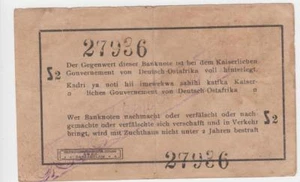 German East Africa 1 Rupee 1916 Serial Number 27936 Handschriftlich Improved - Picture 1 of 2
