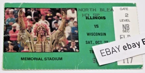 Illinois vs Wisconsin Memorial Stadium Champaign, IL 28. OKTOBER 1989 Ticket Stub - Bild 1 von 3