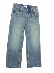 Jungen blau Dirty Wash Crinkle-Effekt gerades Bein Baumwolle Denim Jeans Hose. 4-6Y - Bild 1 von 2