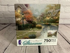 NEW Ceaco Thomas Kinkade Shimmer 750 Pc Jigsaw "Lamplight Brooke" Landscape - Picture 1 of 2