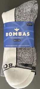 3 Pairs Bombas Basketball Hex Tec Calf Socks, X-Large, Gray/White/Black Design - Picture 1 of 4