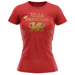 Damen Gold Welsh Princess T-Shirt Shirt Wales St Davids Day Her dewi sant sa... - Bild 1 von 8