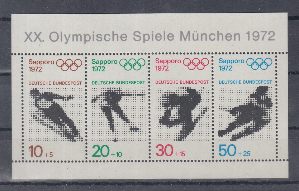 Germany 1971 MNH - Sapporo Winter Olympics - Sc. B475a  Block of stamps - Image 1 of 1