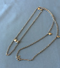Charming Vintage Sarah Coventry Silver Tone Chain Necklace w Tiny Heart Dangles
