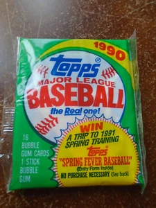 1990 Topps Unopened Sealed Wax Pack 16 Cards - possible Sosa Thomas RC - Picture 1 of 2