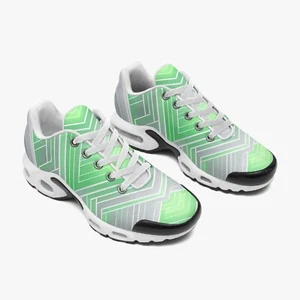 Men's Mesh Knit Tennis Shoes Athletic Running Shoes Neon Green Grey White - Picture 1 of 6