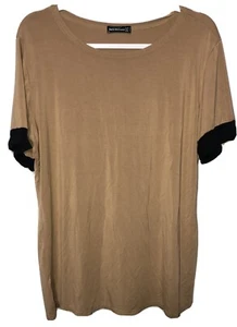 Sarin Mathews Women's Tan Black Top Size XL - Picture 1 of 9