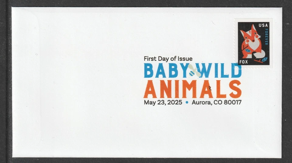 US 6006 Baby Wild Animals Fox DCP FDC 2025 - Image 1 of 1