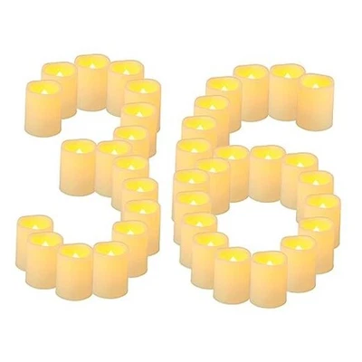 Paquete de 36 velas votivas sin llama de 1,5" x 2" batería 36 piezas (2 pulgadas, 200+ horas) Foto 1 de 4