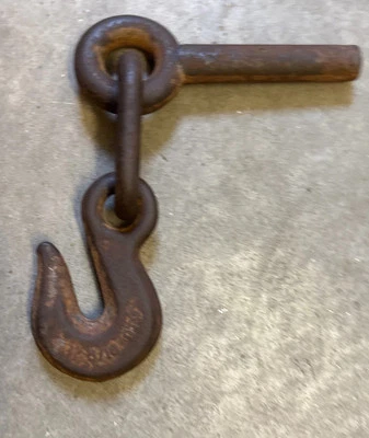 OLD VINTAGE RUSTIC HANGING HOOK Farmhouse W/ Anchor Bolt/pin - Image 1 of 4