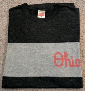 Hommage Ohio State Buckeyes OSU Colorblock T-Shirt Made in USA Herren Small - Bild 1 von 5