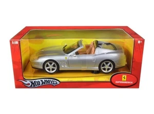 Ferrari Super America Diecast Model Silver 1/18 Diecast Model Car by Hot Wheels - Picture 1 of 3