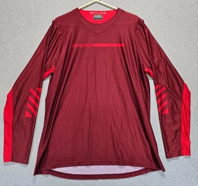 Troy Lee Designs Skyline Mountain Biking Jersey Mens XL Maroon Logo Athletic Top - Image 1 of 4