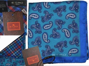 ETRO Men's Double-Sided Scarf 100% Silk 33x33cm ET01 T0P - Bild 1 von 9