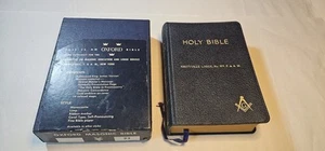 Heilige Bibel mit freimaurerischen Helfen von Oxford 1928 - Leder - Amityville Lodge Nr. 977 - Bild 1 von 6