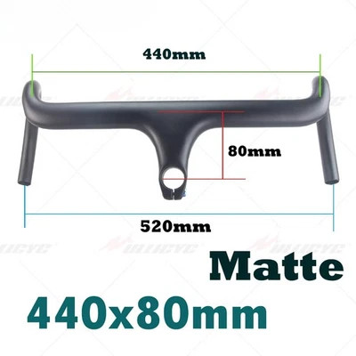 Manubrio bici strada ghiaia carbonio cablaggio interno integrato 28,6mm con distanziali - Immagine 1 di 4