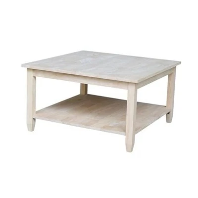  Mesa familiar Solano cuadrada de café de madera maciza, parawood resistente, sala de estar Foto 1 de 4