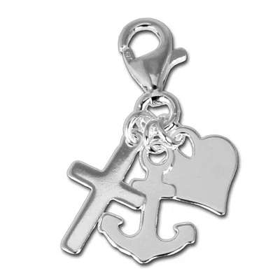 SilberDream Charm 925 Echt Silber Armband Anhänger Anker Herz Kreuz FC506 - Bild 1 von 4