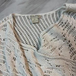Lucky Brand Women’s Open Front Crochet Knit Cardigan Size 1X, Cotton, Wool, Poly - Picture 1 of 12