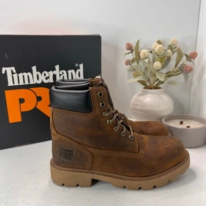 Timberland PRO Sawhorse 6" Composite Safety Toe Boots Brown Men 8M Light Wear - Picture 1 of 10