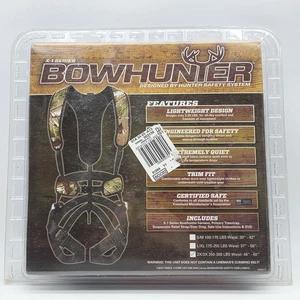 Imbracatura di sicurezza Bowhunter serie X-1 2x/3x 250-300 libbre vita 48"-60" sigillata - Foto 1 di 6