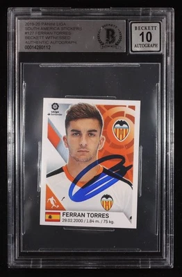 Ferran Torres Autographed Signed 2019-20 Panini Liga #127 RC BGS COA - Image 1 of 2