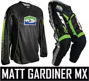 JT RACING CLASSICK MOTOCROSS MX KIT HOSE TRIKOT SCHWARZ GRÜN RETRO EVO PRO TOUR - Bild 1 von 2