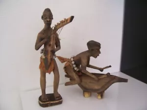 2 African Statue DRC Congo Statues African - Photo 1 sur 10