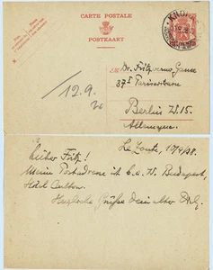 Bélgica 1938 H&G #68 Papelería Postal Knokke a Alemania - Jardín Mar del Norte - Imagen 1 de 2
