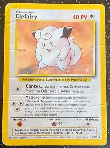 Clefairy 5/102 Base Set Unlimited (1999-2000) - Vintage ITALIAN Holo Rare - DMG - Picture 1 of 2