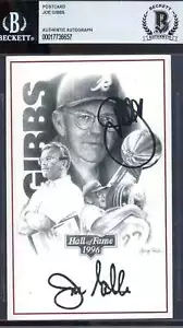 Joe Gibbs Beckett BAS Vintage Signed Postcard HOF Card Autograph - Picture 1 of 2