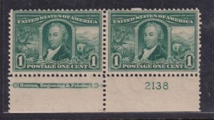 1904 Louisiana Purchase 1c green Sc 323 plate number & imprint MHR OG (VF - Picture 1 of 2