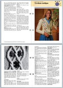 Tyrolean Cardigan - International - 1979 Odhams Knitting Collection Pattern Card - Picture 1 of 1