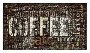 COFFEE Wood Sign Plaque - Distressed Words - Wall Decoration - Picture 1 of 2