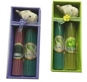 Pack of 2 incense stick sets with lemongrass lavender plus cute elephant holder - Picture 1 of 3