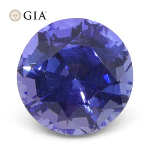 13.17ct Round Violet-Blue Tanzanite GIA Certified Tanzania - Picture 1 of 15