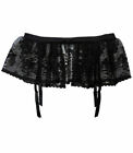Ex Ann Summers Black Floral Lace Sexy Suspender Belt Skirt Sizes 8-10-12-14