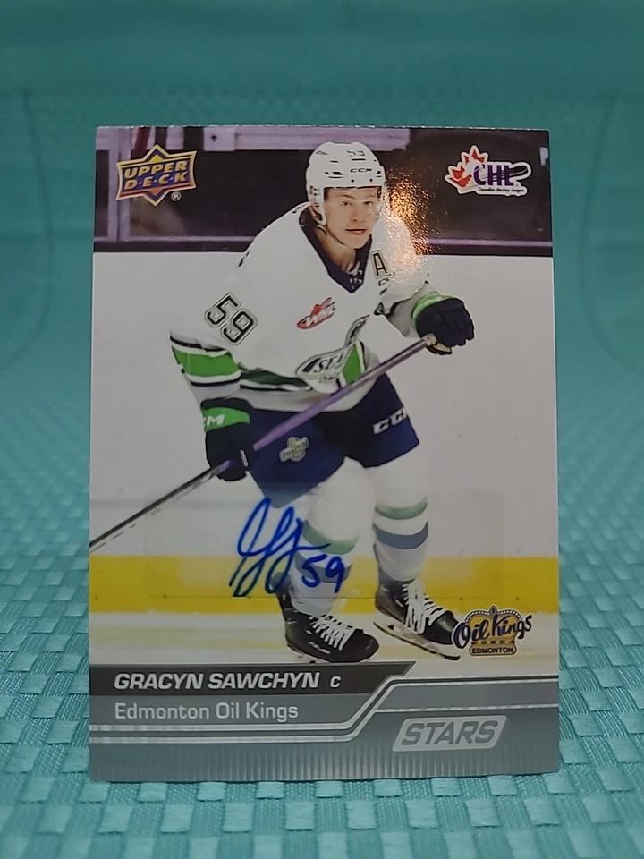 2023-24 Upper Deck CHL Auto Parallel Gracyn Sawchyn Stars #309 - Image 1 of 2