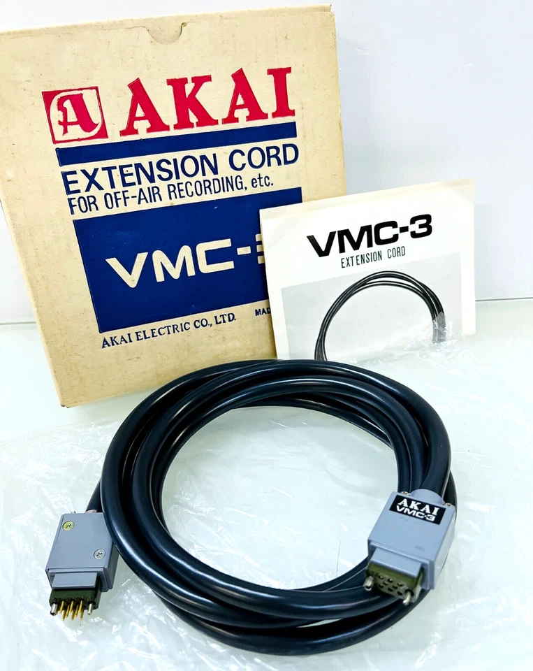 Cavo di prolunga/video originale AKAI VMC-3 per VT-700/VT-110/VT-100 NOS/CONFEZIONE ORIGINALE!! - Immagine 1 di 2