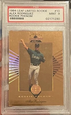 PSA 9 MINT ALEX RODRIGUEZ 1994 LEAF LIMITED ROOKIE PHENOMS RC #/5000 - Image 1 of 2